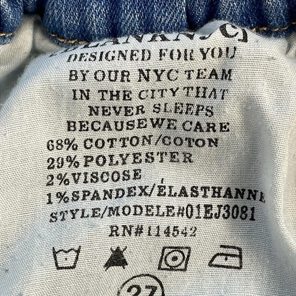 Blank NYC Denim Pull On Jogger Pants Stretch Waist Medium Wash Sz 27 - Picture 12 of 12